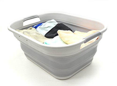 SAMMART 19.5L (5.15 gallon) Collapsible Plastic Laundry Basket - Foldable Pop Up Storage Container/Organizer - Portable Washing Tub - Space Saving Hamper/Basket