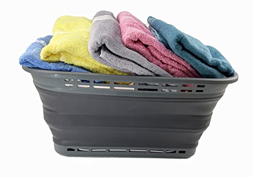 SAMMART 42L (11 gallons) Collapsible Plastic Laundry Hamper/Basket - Foldable Storage Container/Organizer - Portable Laundry Basket - Easy Storage Space Saving
