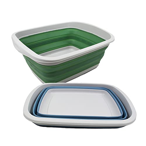 SAMMART 10L (2.6 Gallon) Collapsible Tub-Foldable Dish Tub-Portable Washing Basin-Space Saving Plastic Washtub