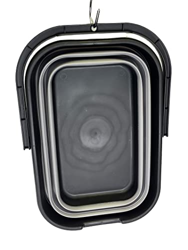 SAMMART 12L (3.1 Gallon) Collapsible Rectangular Handy Basket/Bucket/Multiuse Foldable Water Pail for Camping, Fishing