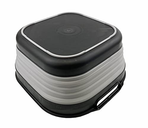 SAMMART 10L (2.64 Gallon) Collapsible Dishpan - Foldable Washing Basin - Portable Dish Washing Tub - Space Saving Kitchen Storage Tray