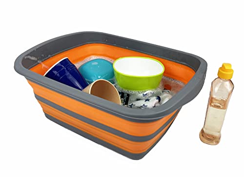 SAMMART 10L (2.6 Gallon) Collapsible Tub-Foldable Dish Tub-Portable Washing Basin-Space Saving Plastic Washtub