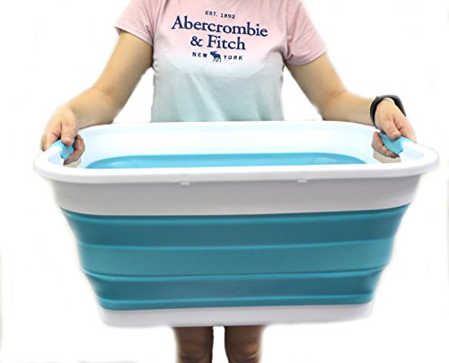 SAMMART 41L (10.8 gallon) Collapsible Plastic Laundry Basket - Foldable Pop Up Storage Container/Organizer - Portable Washing Tub - Space Saving