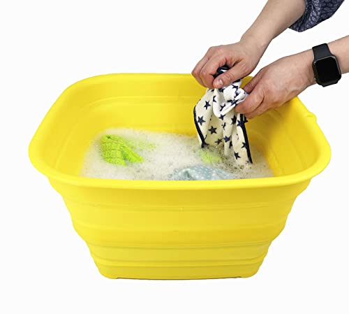 SAMMART 15L (3.9 gallons) Collapsible Plastic Washing Tub - Foldable Washtub - Portable Washing Basin - Space Saving Easy Storage