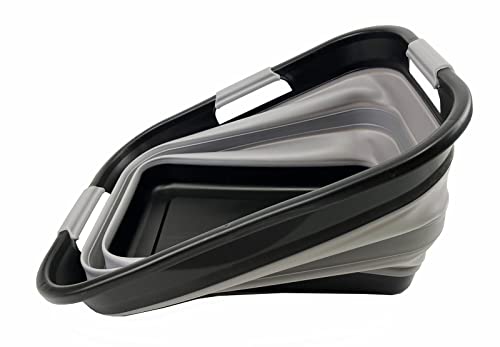 New SAMMART 30L(8 gallon) Collapsible Plastic Laundry Basket - Foldable Pop Up Storage Container/Organizer - Space Saving Hamper/Basket - Water Capacity 24L(6.3 gallon)