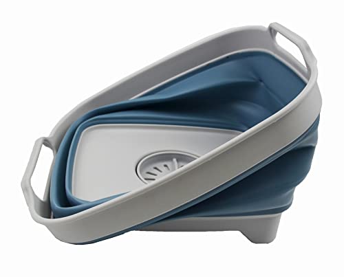 SAMMART Combo Collapsible Dish Drainer with Bucket - Space Saving, Camping Set, Picnic Set, Indoor or Outdoor use, Foldable Storage.