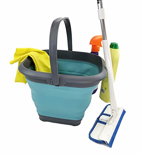 SAMMART 8.5L (2.2 Gallon) Collapsible Square Handy Bucket/Foldable SquareWater Pail/Portable Tub with Handle. Size 31cm (Square)