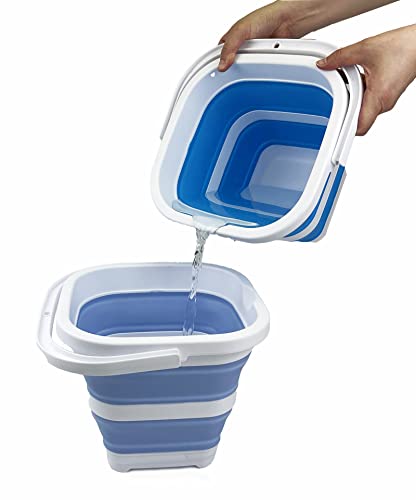 SAMMART 5L (1.3 Gallon) Collapsible Rectangular Handy Basket/Bucket