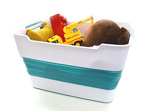 SAMMART Collapsible Laundry Basket/Tub - Foldable Storage Plastic Basket Organizer for Toys, Clothing or Laundry - Space Saving Storage Container/Hamper