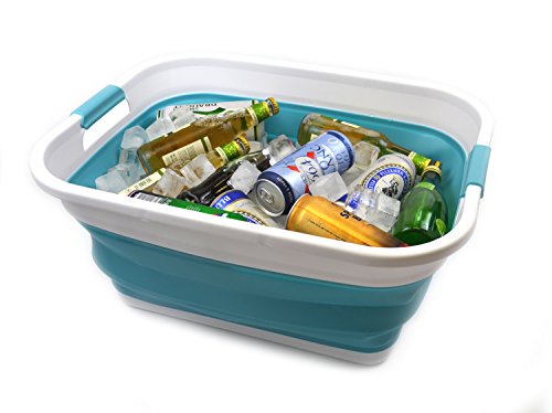 SAMMART 41L (10.8 gallon) Collapsible Plastic Laundry Basket - Foldable Pop Up Storage Container/Organizer - Portable Washing Tub - Space Saving