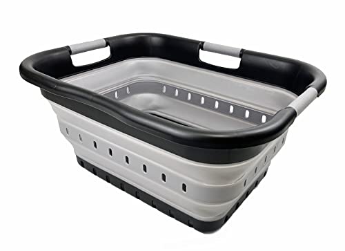 SAMMART 41L (10.8 Gallon) Collapsible Plastic Laundry Basket - Foldable Pop Up Storage Container/Organizer - Portable Washing Tub - Space Saving Hamper/Basket