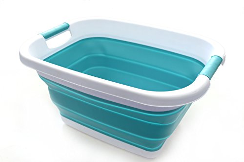 SAMMART 25L (6.6 gallon) Collapsible Laundry Basket/Tub - Foldable Storage Container/Organizer - Portable Washing Bin - Space Saving Hamper, Water capacity: 19L (5 gallon)