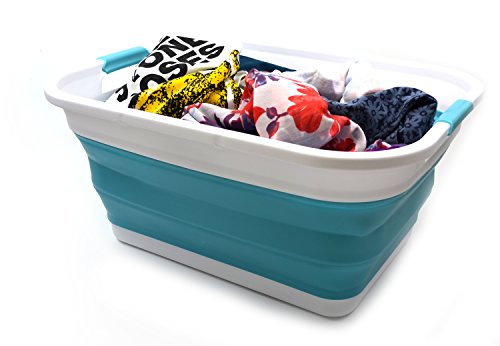 SAMMART 41L (10.8 gallon) Collapsible Plastic Laundry Basket - Foldable Pop Up Storage Container/Organizer - Portable Washing Tub - Space Saving