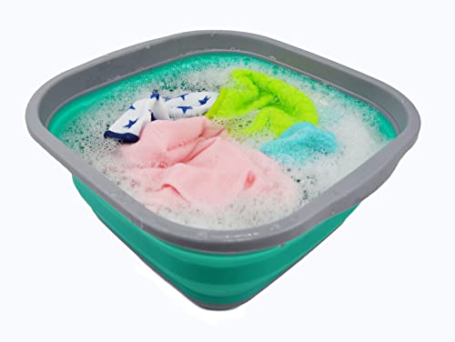 SAMMART 5.5L (1.4 gallons) Collapsible Plastic Washing Tub - Portable Washing Basin - Foldable Tub - Easy Storage Space Saving Kitchen Washtub