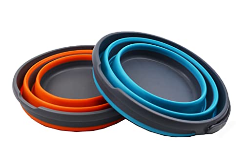 SAMMART 10L (2.6 Gallon) Collapsible Plastic Bucket - Foldable Round Tub - Portable Fishing Water Pail - Space Saving Outdoor Waterpot, Size 33cm Dia (Grey)