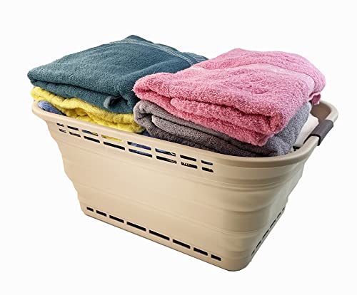 SAMMART 42L (11 gallons) Collapsible Plastic Laundry Basket - Portable Pop Up Storage Container/Organizer - Portable Hamper - Space Saving Easy Storage