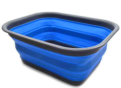 SAMMART 15 L (3.96 Gallon) Collapsible Tub - Portable Outdoor Picnic Basket/Crater - Foldable Washing Tub - Space Saving Storage Container