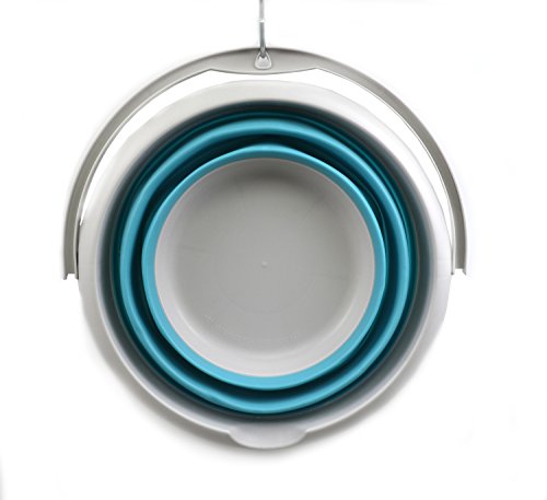 SAMMART 2 pcs Set : 31L (8.1 Gallon) Collapsible Plasic Laundry Basket & 10L (2.6 Gallon) Collapsible Bucket/Waterpot