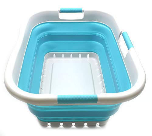 SAMMART 41L (10.8 gallon) Collapsible Plastic Laundry Basket - Foldable Pop Up Storage Container/Organizer - Portable Washing Tub - Space Saving Hamper/Basket