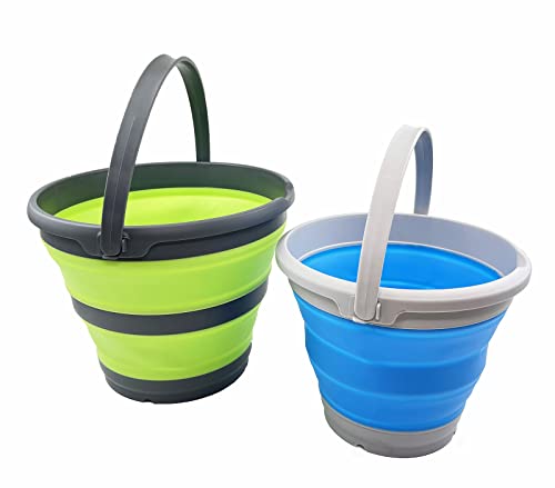 SAMMART Collapsible Bucket Set (5.5L (1.4 Gallon) + 10L (2.6 Gallon))