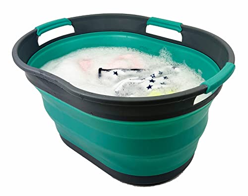 SAMMART 25L (6.6 gallon) Collapsible Plastic Laundry Basket - Foldable Pop Up Storage Container/Organizer - Portable Washing Tub - Space Saving Hamper/Basket