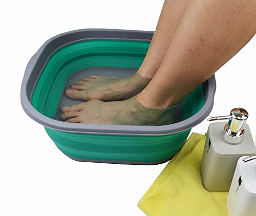 SAMMART 10L (2.6 Gallons) Collapsible Tub - Foldable Dish Tub - Portable Washing Basin - Space Saving Plastic Washtub