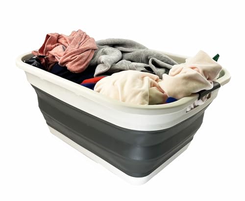 SAMMART 41L (10.8 gallons) Collapsible Plastic Laundry Washing Tub/Basket-Foldable Pop Up Storage Container/Organizer-Portable Laundry Hamper-Space Saving