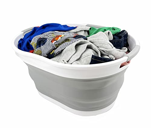 SAMMART 25L (6.6 gallon) Collapsible Plastic Laundry Basket - Foldable Pop Up Storage Container/Organizer - Portable Washing Tub - Space Saving Hamper/Basket