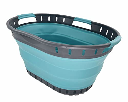 SAMMART 25L (6.6 gallon) Collapsible Plastic Laundry Basket - Foldable Pop Up Storage Container/Organizer - Portable Washing Tub - Space Saving Hamper/Basket