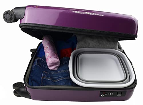SAMMART 2 pcs Collapsible Tub Set (5.5L (1.4 Gallon) + 10L (2.4 Gallon)) - Dishpan - Foldable Washing Basin - Portable Dish Washing Tub - Space Saving Kitchen Storage Tray