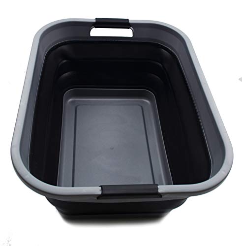 SAMMART Collapsible Plastic Laundry Basket - Foldable Pop Up Storage Container/Organizer - Portable Washing Tub - Space Saving Hamper/Basket