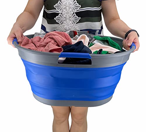 SAMMART 25L (6.6 gallon) Collapsible Plastic Laundry Basket - Foldable Pop Up Storage Container/Organizer - Portable Washing Tub - Space Saving Hamper/Basket
