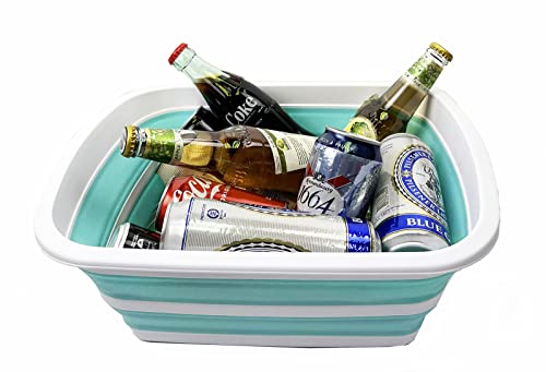 New SAMMART 10L (2.6 Gallon) Collapsible Tub-Foldable Dish Tub-Portable Washing Basin-Space Saving Plastic Washtub