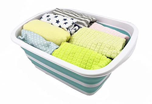 New SAMMART 10L (2.6 Gallon) Collapsible Tub-Foldable Dish Tub-Portable Washing Basin-Space Saving Plastic Washtub
