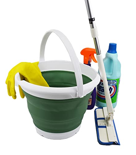 SAMMART 8.5L (2.2 Gallon) Collapsible Plastic Bucket - Foldable Round Tub - Portable Fishing Water Pail - Space Saving Outdoor Camping Waterpot. Size 31cm Dia