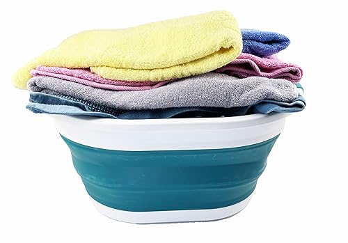 SAMMART 32L (8.4 gallons) Collapsible Plastic Laundry Basket/Hamper-Foldable Laundry Washing Tub - Portable Storage Container/Organizer-Pop Up Saving