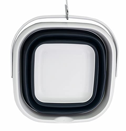 SAMMART 8.5L (2.2 Gallon) Collapsible Square Handy Bucket/Foldable SquareWater Pail/Portable Tub with Handle. Size 31x31cm