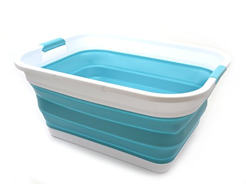SAMMART 41L (10.8 gallon) Collapsible Plastic Laundry Basket - Foldable Pop Up Storage Container/Organizer - Portable Washing Tub - Space Saving