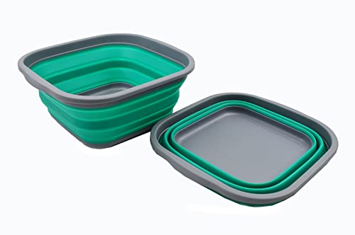 SAMMART 5.5L (1.4 gallons) Collapsible Plastic Washing Tub - Portable Washing Basin - Foldable Tub - Easy Storage Space Saving Kitchen Washtub