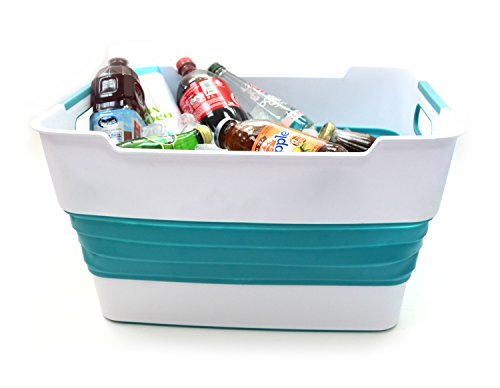 SAMMART Collapsible Laundry Basket/Tub - Foldable Storage Plastic Basket Organizer for Toys, Clothing or Laundry - Space Saving Storage Container/Hamper
