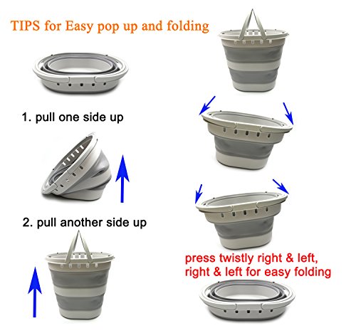 SAMMART Collapsible Laundry Basket - Foldable Pop Up Storage Container/Organizer - Portable Washing Tub - Space Saving Hamper/Basket