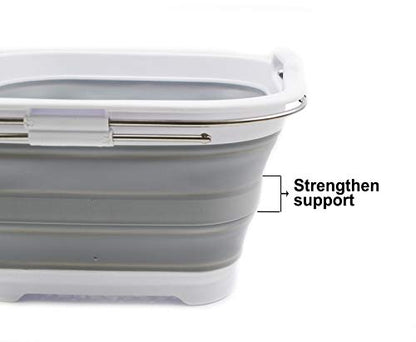 SAMMART 12L (3.17 Gallon) Expandable & Collapsible Dish Drainer-Foldable Drying Rack-Portable Dinnerware Organizer-Space Saving Kitchen Storage Tray