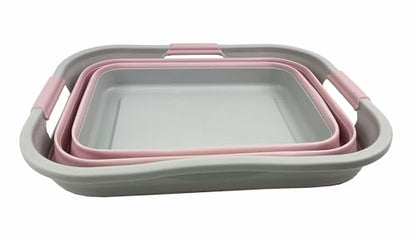 SAMMART 30L (8 gallons) Collapsible Plastic Laundry Washing Tub/Basket-Portable Pop Up Storage Container/Organizer-Foldable Laundry Hamper-Space Saving
