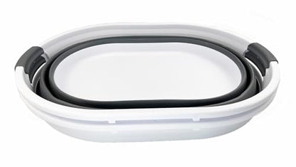 SAMMART Set of 2 Collapsible Plastic Oval Laundry Basket - Foldable Pop Up Storage Container/Organizer - Portable Washing Tub - Space Saving Hamper