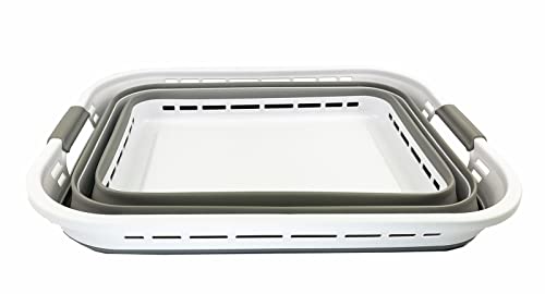 Collpasible Laundry Basket (42L Collapsible Laundry Basket with Holes (White/Grey))