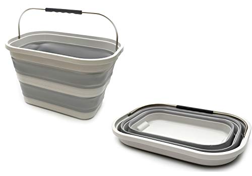 SAMMART Set of 2-20.8L (5.49Gallon) Collapsible Rectangular Handy Basket/Bucket