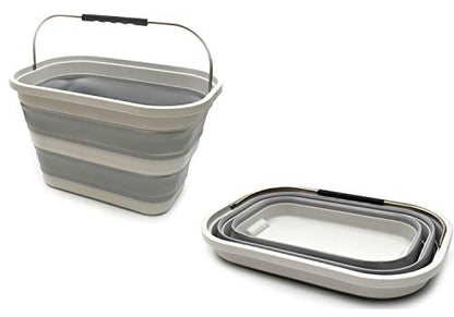 SAMMART Set of 2-20.8L (5.49Gallon) Collapsible Rectangular Handy Basket/Bucket