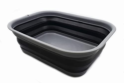SAMMART 12L (3.17 Gallon) Collapsible Tub - Foldable Dish Tub - Portable Washing Basin - Space Saving Plastic Washtub