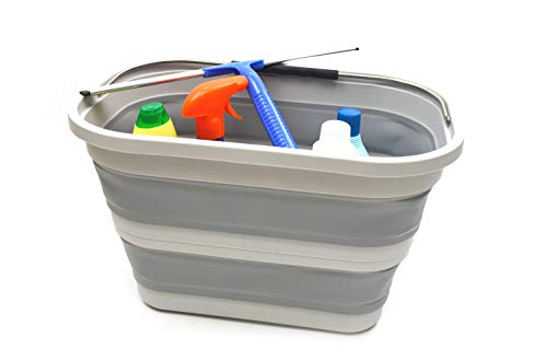 SAMMART Set of 2-20.8L (5.49Gallon) Collapsible Rectangular Handy Basket/Bucket