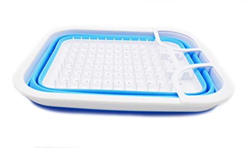 SAMMART Collapsible Dish Drainer - Foldable Drying Rack - Portable Dinnerware Organizer - Space Saving Kitchen Storage Tray